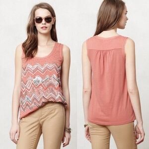 Anthropologie Meadow Rue Beaded Tank Top Embellished